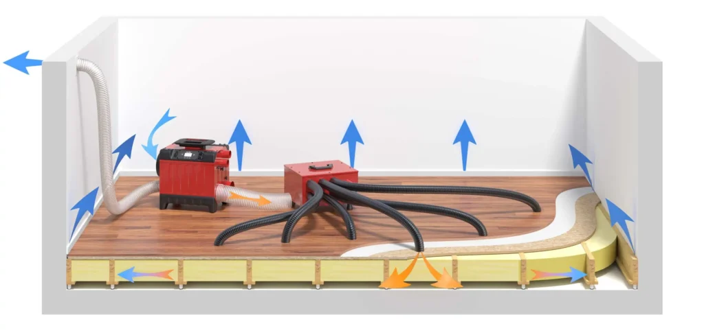 target drying Subfloor Void and Timber Drying